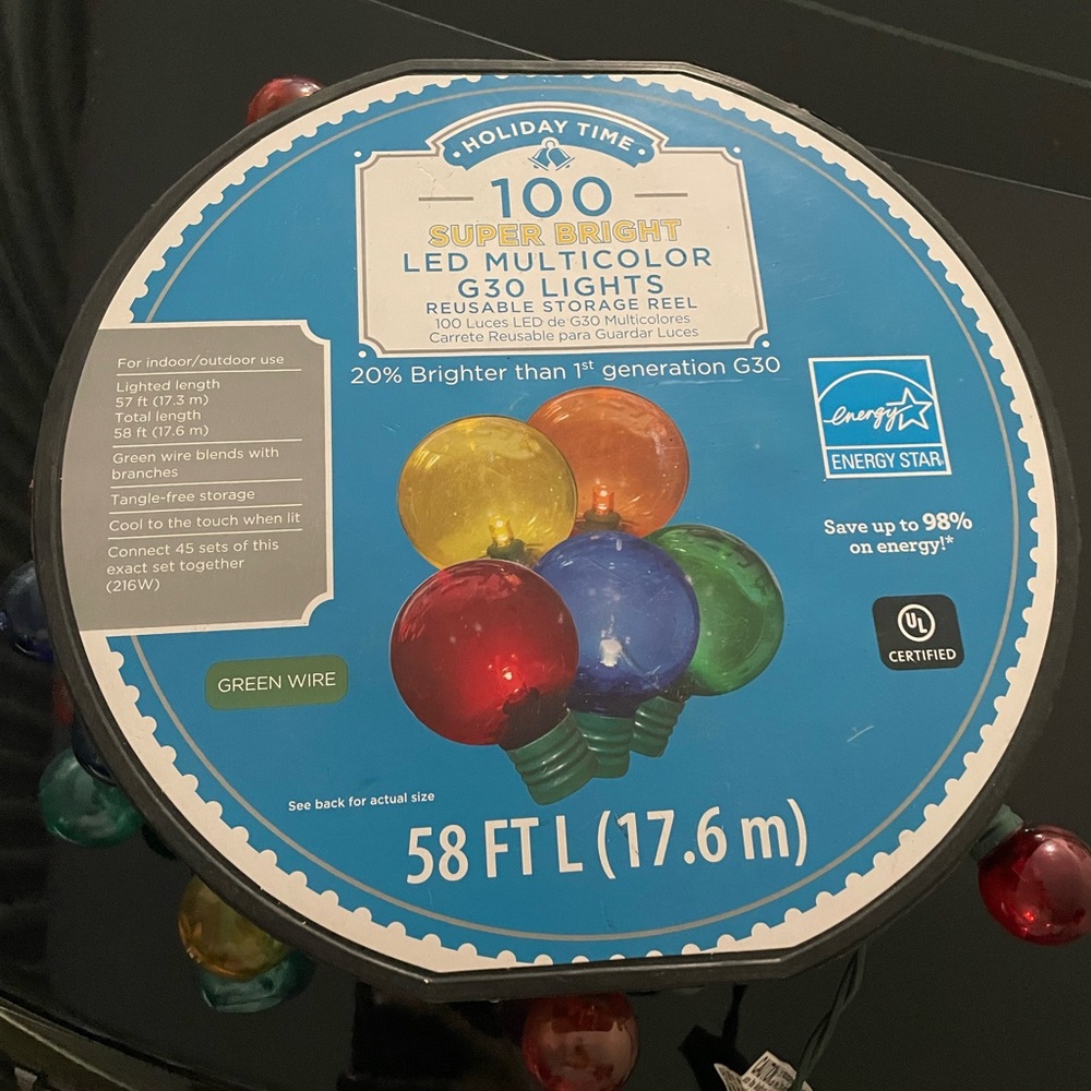 Holiday Lights LED Multicolor Lights 58ft